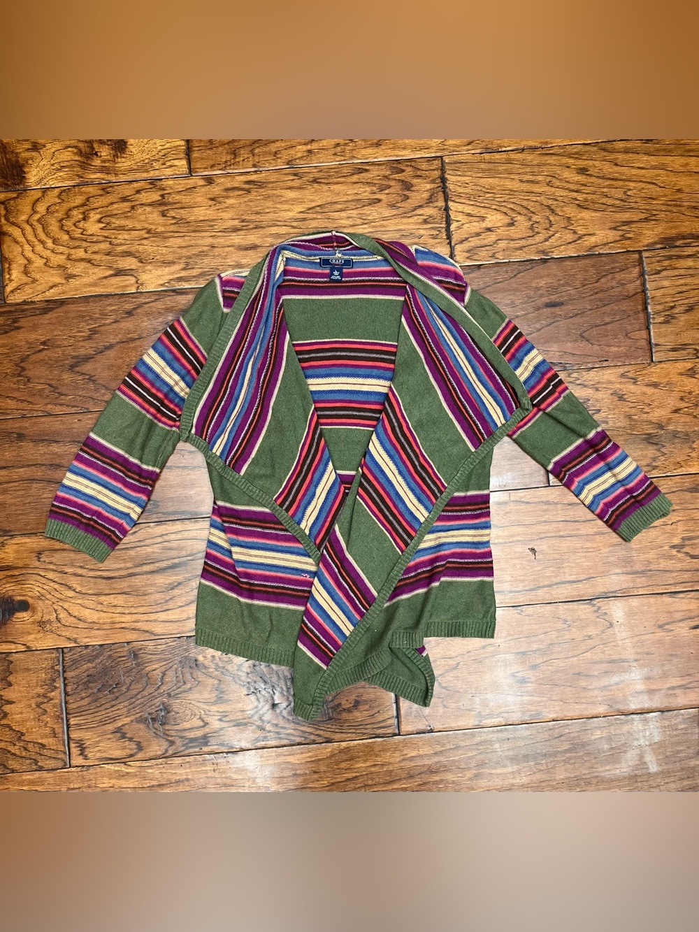 Boho chic southwestern eclectic grandpa retro 70s indie sleaze open cardigan - Picture 2 of 9